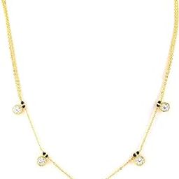 18K Gold-Plated White Cubic Zirconia Studded Minimal Mangalsutra Necklace with Black Beaded Chain for Women & Girls – Daily & Elegant Looks-17