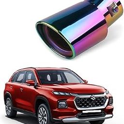 Stylish Car Show Exhaust Tube in Stainless Steel Colour Tube-Silencer Muffler Tip Pipe for Maruti Suzuki Grand Vitara 2022-image-26