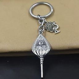 Lord Murugan OM Muruga Kanda VEL Peacock Nazar Charm Keychain for Men and Women-45