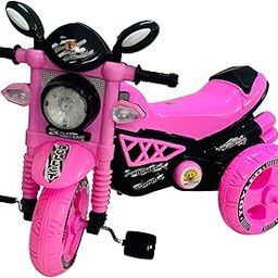 SmileyToys Sports Bike Tricycle for Kids, 2-5 Years, Musical Horn with Lights, Turquoise (Pink) Black Wheels-image-73