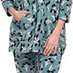 Women's Woolen Leaf Printed Hoodie Nightsuit-image-92