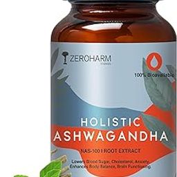 ZEROHARM Holistic Ashwagandha Tablets | Pure Organic Ashwagandha Root Extract Supplement | Nano Formulated for Mind & Body Wellness | High Strength & Energy | 60 Veg Tablets-image-15