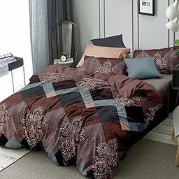 Kwality Dreams Citrus Soft Glace Cotton AC Blanket Single Bed Size, AC Comforter Double Bed Set (2 Pillow Covers 1 Bed Sheet & 1 Comforter) 90x100 Inch, Color: Brown-image-58