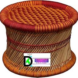 D.K Mudda House Handmade Sarkanda Wooden Small Muddi/Stool (Wood, Multicolor)-image-35