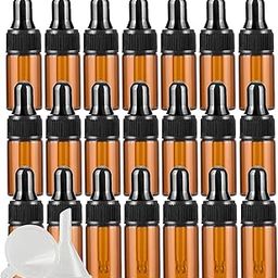 DLIBUY 48 Pack Mini 3ml Amber Glass Dropper Bottles for Essential Oil Aromatherapy Blend Perfume Fragrance Cosmetic Vials Travel Brown Sample Bottles-17