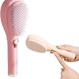 WEZOSHINET Self-Cleaning New Big Size Self Cleaning Hairbrush,2 in 1 Comb,Telescopic Self Cleaning Brush, One-Click Cleaning Comb,One Pull Clean Hairbrush,Self Clean Hair Comb (Multicolour)-image-38