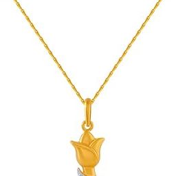 p.c. chandra jewellers 14k (585) Yellow Gold and American Diamond Pendant for Women-picture-47