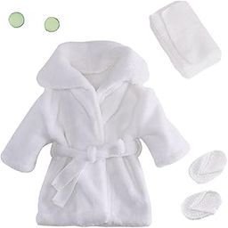 MERISHOPP Newborn Photography Props Bathrobe Newborn Costume Baby Robe for Infant Boys White-image-2