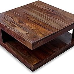 Douceur Furnitures Sheesham Wood Center/Coffee/Tea Table for Living Room/Dinning Room and Hall | Finish:-Natural Brown |-image-8