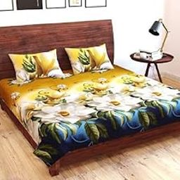 LA MANTTA 144 TC Microfiber Double Printed Flat Bedsheet (Pack of 1, Multicolor)-image-90