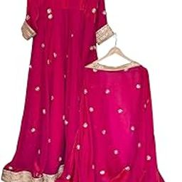 Magenta Embellished Anarkali Grown with Dupatta-picture-51