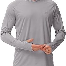 UPF 50++ Sunshirt Fishing Long Sleeve Protection Lightweight Summer Hiking Rash Guard Swimming Gray-image-42