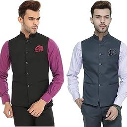 Men's Slim Fit Formal Waistcoat (Combo of 2)-image-28