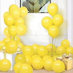 Flyloons Yellow Balloons Pack of 50 for birthday decoration items also suitable for Anniversary, Wedding, Celebration, Party-24