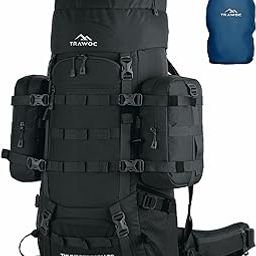TRAWOC THUNDERSTORM 90L Internal Frame Rucksack for Men & Women Travel Backpack with Detachable Daypack/Camping Hiking Trekking Bag BHK008Max-55