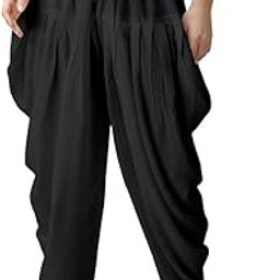 Loose Fit Rayon Dhoti Pant for Women Patiala Slawar Bottom Wear Harem Pants, Waist Free Size (26 Inch to 38 Inch) |-image-76