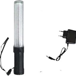 Crewbolt Rechargeable Traffic Baton Light Stick with Torch | Red & Green LED Warning Signal, 28cm – Lithium-Ion Battery | Includes Charger | Pack of 1-4