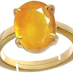 5.25 Ratti 5.42 Carat A+ Quality Yellow Sapphire Pukhraj Gemstone Ring for Women's and Men's-image-41
