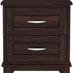 Corte Clasico Sheesham Wood Morden Bedside Table with 2 Drawer Wooden Nightstand Table for Bedroom Living Room (Walnut Finish)-picture-16