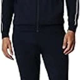 van heusen Men Navy Solid Slim Fit Casual Jacket and Track Pants-picture-29