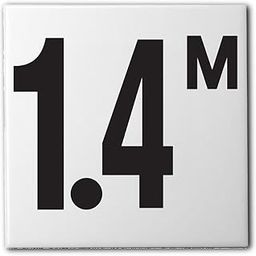 Ceramic Swimming Pool Waterline Depth Marker " 1.4 M " Smooth Finish, 4 inch Font-18