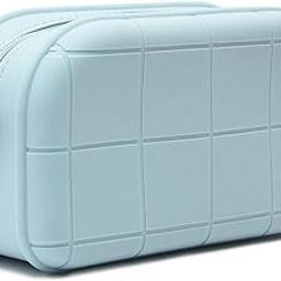 LuBanOne Silicone Makeup Bag Travel Cosmetic Bag Stuff Bag Makeup Pouch Cute Makeup Organizer Versatile Zipper Pouch For Women, Blue, Cosmetic Makeup Bag-image-75