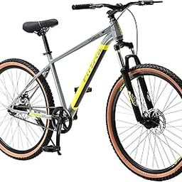 FitTrip Scrambler 27.5T | Single Speed Non-Gear MTB Cycle for Men | QC Tested Steel Alloy Frame| Dual Disk Brakes | Puncture Resistant Tyres | Unisex | Fully Fitted (Nardo Grey-Yellow) (Size : M)-image-61