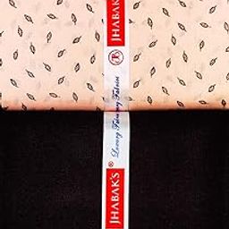 Printed Shirt and Trouser Fabric - Cotton Blend Material - 2.25m Shirt Cloth - 1.20 Pant Piece for Men Light Orange-image-71