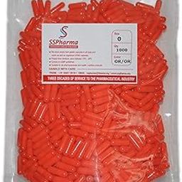 SS Pharma - Empty Gelatin Capsules Size 0 Orange/Orange - 1000 Capsules - DIY Powder Filling-picture-15