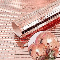Self-Adhesive Glass Mirrors Mosaic Tiles Sticker for DIY Craft Decoration, Mini Glass Square Mirror Tiles Sticker, Mosaic Stickers for Home Crafts Glass Mosaic Tiles Wall Decal (Rose Gold, 2)-picture-27