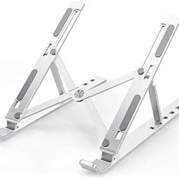 Laptop Stand, Compatible with All Laptops and Tablets, Metal Portable Stand with 6 Adjustable Angles, Desk Mount Riser, 25x5x2 cm-image-93