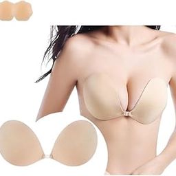 Women's & Girls' Strapless Push-Up, Wire-Free, Stick-On Invisible Bra (Free Size) Skin-31