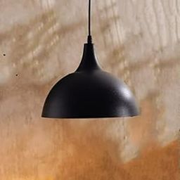 kinis Decorative Hanging Lamp/Pendant Lamp/Ceiling Light to Décor Home/Living Room/Bedroom/Office/Dining/Cafe/Restaurants, Plain 10 Inch, Black (Pack of 1, with Bulb)-image-31