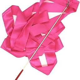 Dance Ribbon Gym Rhythmic Art Gymnastic Streamer Twirling Rod Rose Red-image-48