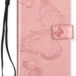 TROUNCE Butterfly Embossing Shock Proof Flip Cover with Card Cash Holder Wallet Case & Magnetic Lock|Mobile Cover|Back Cover- Pink for Samsung Galaxy A14 5G-picture-10
