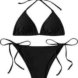 Women's Tie Side Halter Bikini Sets Swimsuits Two Piece Bathing Suits-image-6
