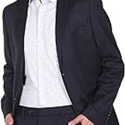 arrow Men Navy Tailored Regular Fit Windowpane Check Two Piece Suit-picture-10