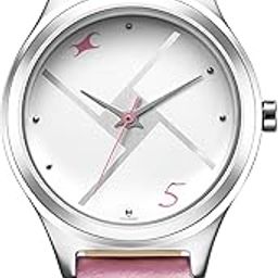 Stunners Silver Dial Leather Strap Analog Watch for Girls-NS6152SL08-image-10