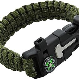 Kagbeni Survival Paracord Bracelet, Emergency Whistle Hiking Compass and Fire Starter Kit Tactical Bracelet for Camping-image-54