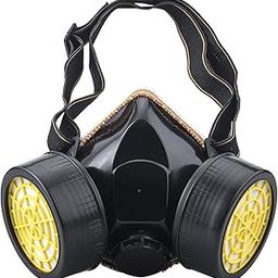 Industrial Gas Chemical Anti-Dust Paint Respirator Mask | Double Filter Mask Chemical Half Face Reusable Respirator Mask with Activated Carbon Box (Multicolor)-16