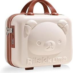 IMUU Cosmetic Case Cartoon Bear Storage Box Mini Suitcase Lightweight Password Lock, Hand Luggage Storage Bag with Zipper Clip-on Function, Water Proof Cosmetic Travel Case for Womens, Girls-image-11