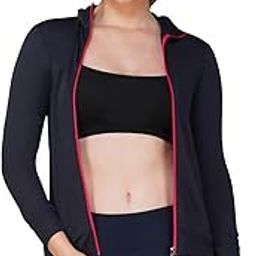 Women Full Sleeves Gymwear Sports Polyester Maindrain Collar Jacket with Pink Zipper and Pockets-image-17