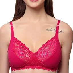 Bra Made with Organic Cotton and Bamboo I Wire Free Full Coverage Bra for Heavy Bust with Lace Design I Adjustable Lace for Women Without Padding-image-19