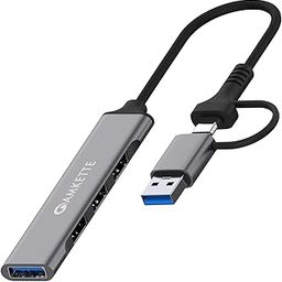 Amkette Type C Hub, Type-A+C to 4 Port With 5 Gbps Superspeed Data Transmission,1*USB 3.0 Ports,3*USB 2.0 Port,Sleek Metal Design usb c hub For Laptop, Macbook, chromebook,Tablets & Smartphones (Grey)-20