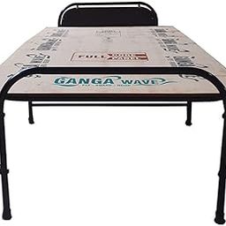 Plywood Folding Metal Single Bed With Bed Head For Sleeping 6 Leg Support Unique Design Space Saving |Portable | Multipurpose | Lightweight (Multicolor 36"X72")-image-86