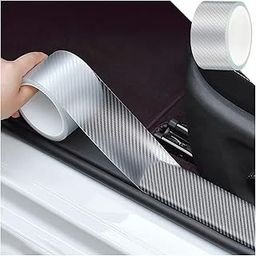 Amborzie High Gloss Anti Scratch Black Carbon Fiber Paint Protection Film Tape PPF for Car Protection and Decoration - 2 Inches x 5 Meters,Carbon Fiber Tape for Car for (White)-23