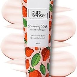 PureSense Strawberry Slush Non Sticky Hand and Nail Cream Infused with Biotin | Glycerin | Niacinamide for 72hr Nourished | Moisturized Skin and Nails for Men and Women 30ml-12