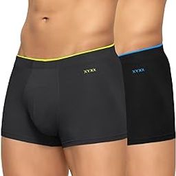 Men's Uno Micromodal Regular Fit Solid Antimicrobial Trunks with No Marks Waistband (Pack of 2)-12