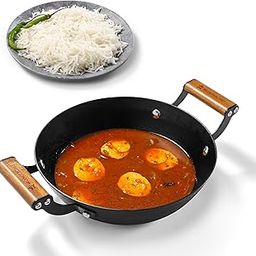 Wonderchef Pre-Seasoned Ferro Light 24cm Kadhai | 2.3L | Acacia Wooden Handles | Gravity Moulding Technology | No Chemical Coating |10 Year Warranty-image-27