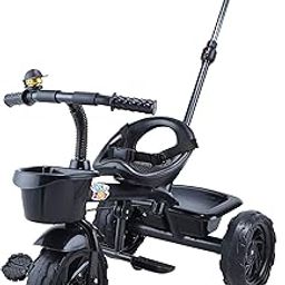 Maple Kids|Baby Trike|Tricycle with Parental Handle for Kids|Boys|Girls Age Group 2 to 5 Years, TZ-525 (Black)-picture-7